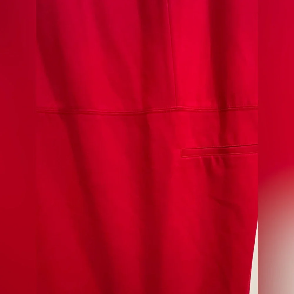 Talbots Woman Red Sheath Dress Knee Length Short Sleeve Pockets Back Zip Sz 24W - Picture 3 of 5